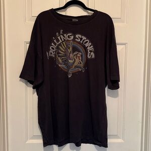 American Eagle Oversized Rolling Stone Graphic Tee T Shirt Gray Silver Size l/xl
